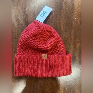 FRYE Women's Red Knit Hat Style NWT! NEW! Dark Red One Size